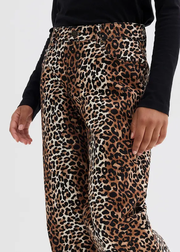 Jeans wide leg, vita media, bonprix