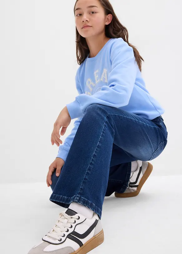Jeans a zampa, vita bassa, bonprix