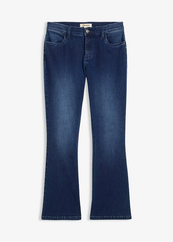 Jeans a zampa, vita bassa, bonprix