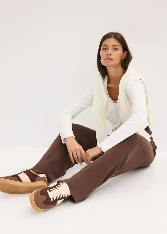 Pantaloni in maglia di soffice misto viscosa, bonprix