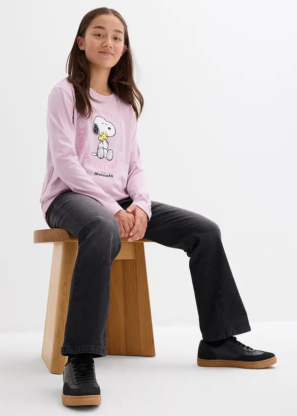 Maglia con Snoopy a maniche lunghe in puro cotone, Peanuts