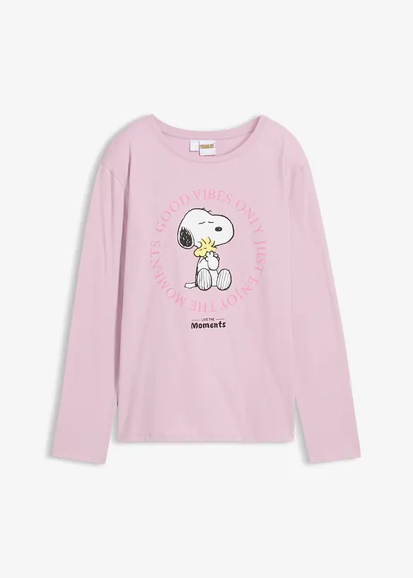 Maglia con Snoopy a maniche lunghe in puro cotone, Peanuts