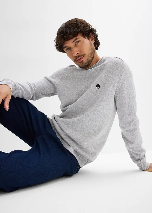 Maglione in filato fine con cotone riciclato, bonprix