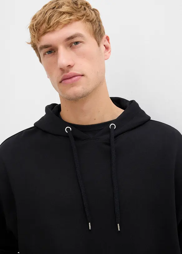 Felpa con cappuccio in puro cotone biologico, loose fit, bonprix