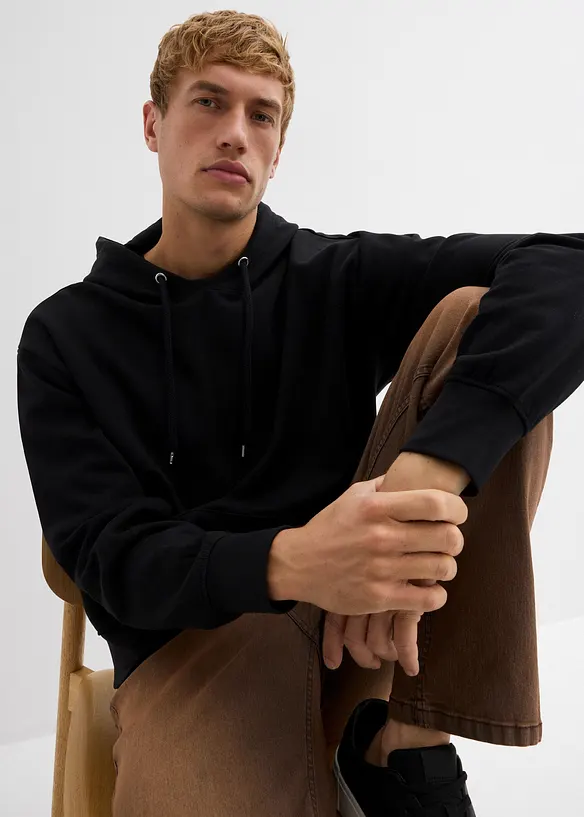 Felpa con cappuccio in puro cotone biologico, loose fit, bonprix
