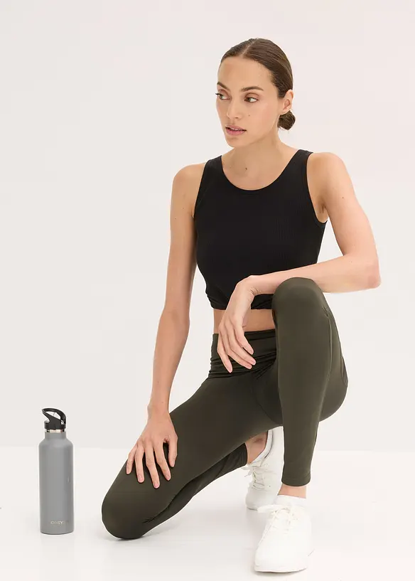 Leggings termici con dettagli riflettenti e tasca per il cellulare, bonprix