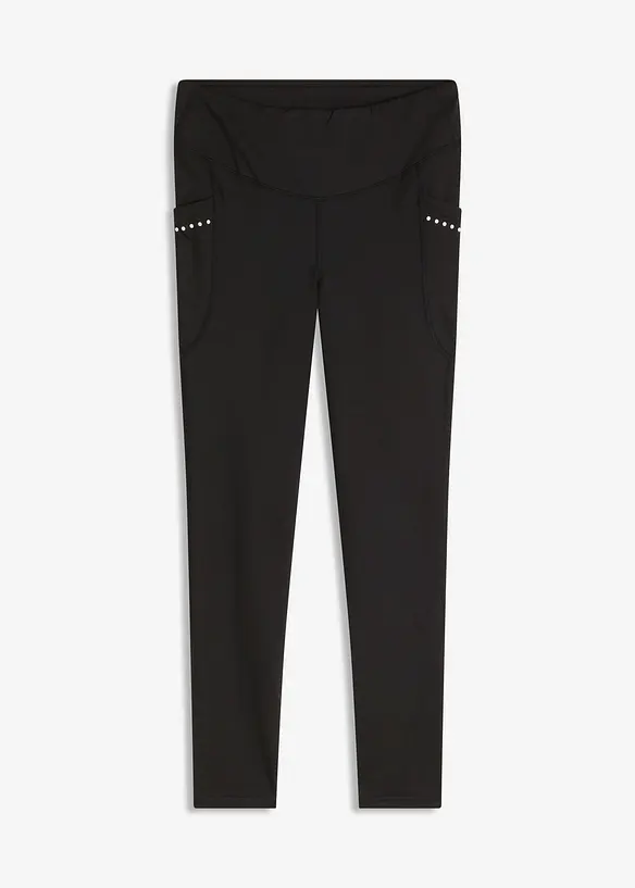 Leggings termici con dettagli riflettenti e tasca per il cellulare, bonprix
