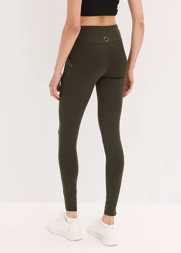 Leggings termici con dettagli riflettenti e tasca per il cellulare, bonprix