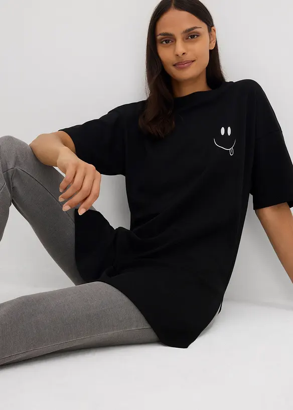 Maglia lunga oversize in puro cotone biologico, bonprix
