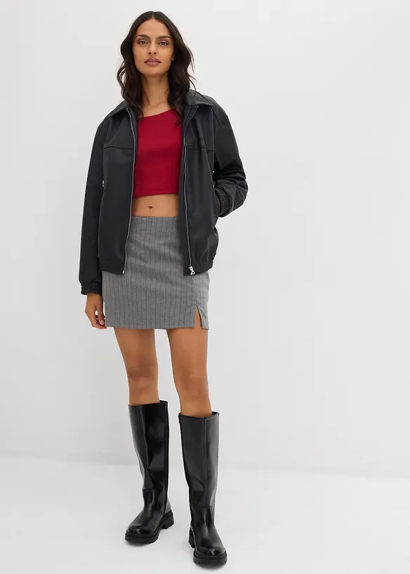 Maglia corta a costine, bonprix