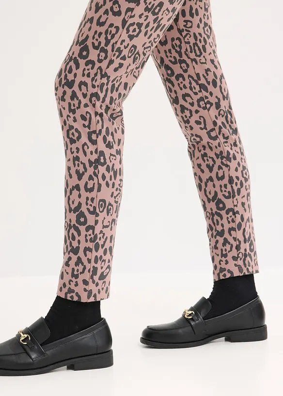 Pantaloni di viscosa in punto di Roma con vita elasticizzata, bonprix