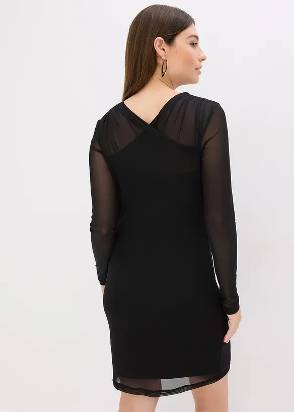Abito in jersey e mesh, bonprix