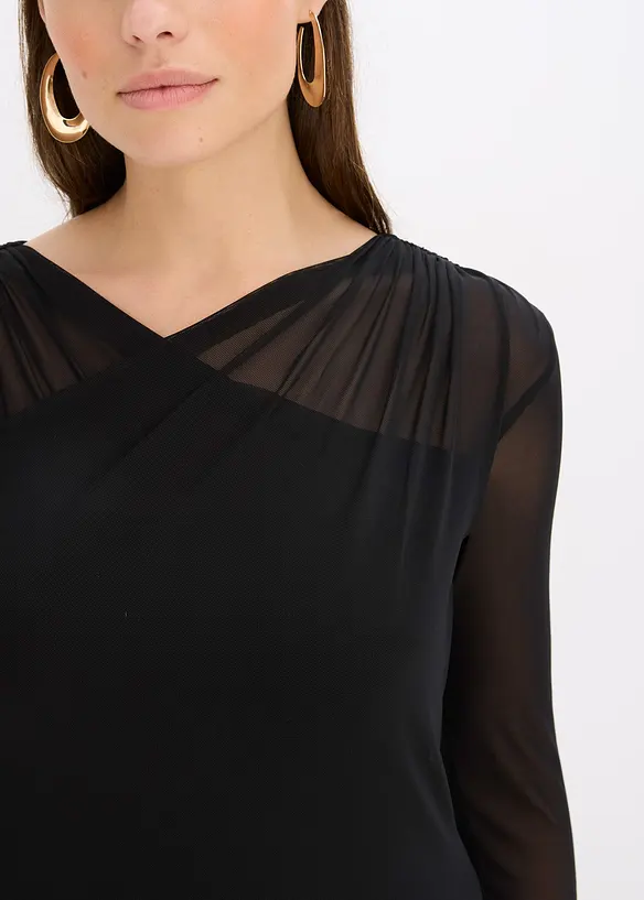 Abito in jersey e mesh, bonprix