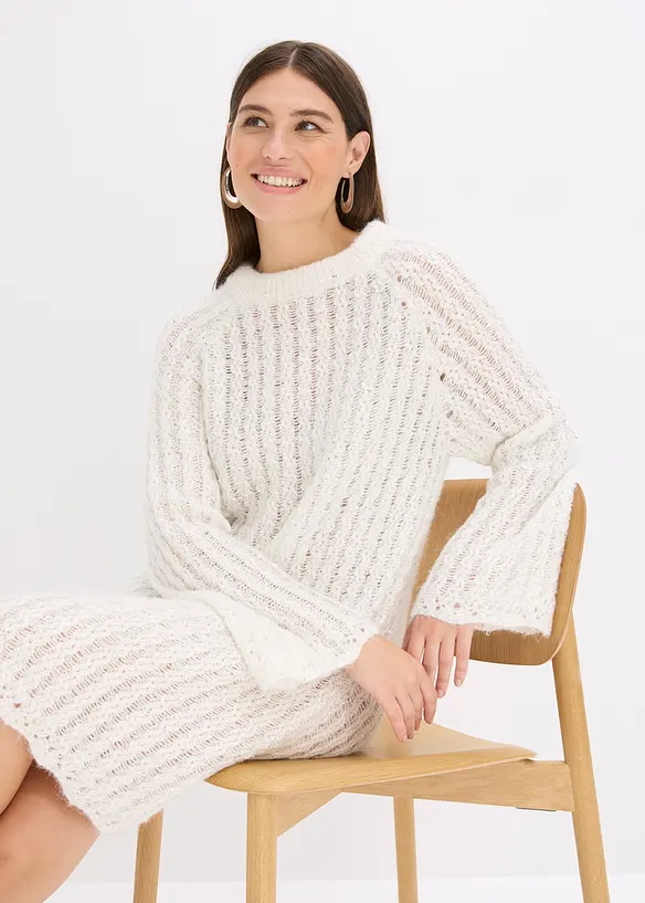 Miniabito in maglia con fiocco in satin, bonprix