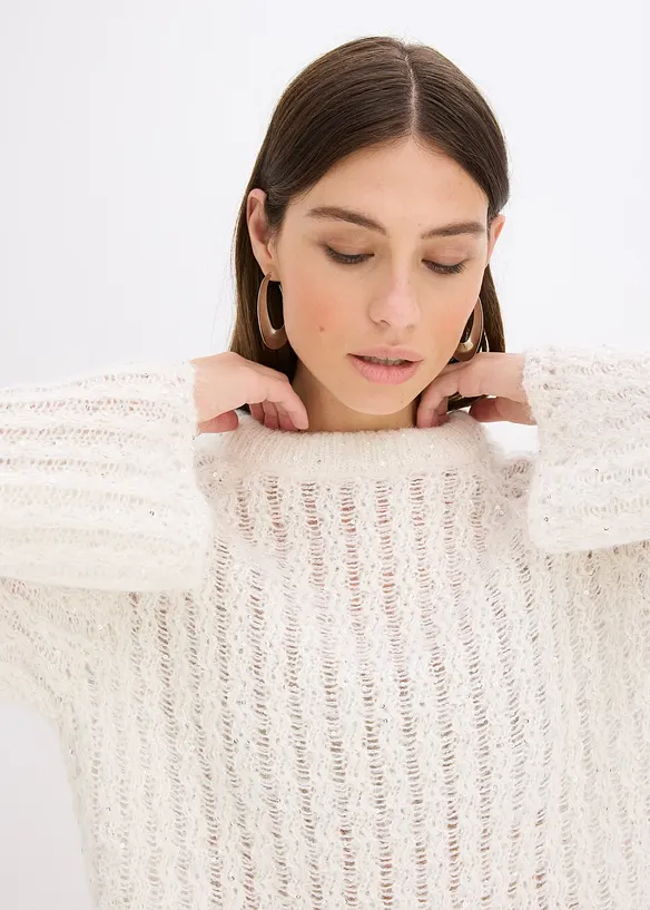 Miniabito in maglia con fiocco in satin, bonprix