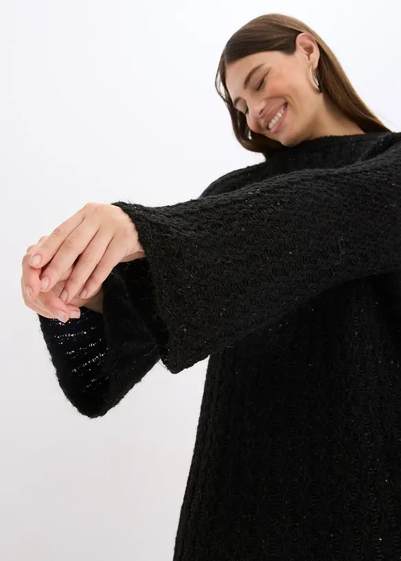 Miniabito in maglia con fiocco in satin, bonprix