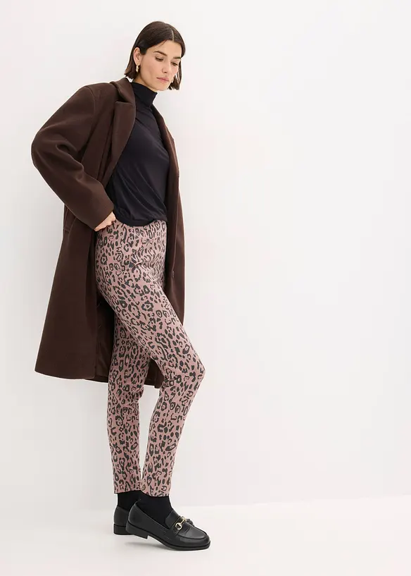 Pantaloni di viscosa in punto di Roma con vita elasticizzata, bonprix