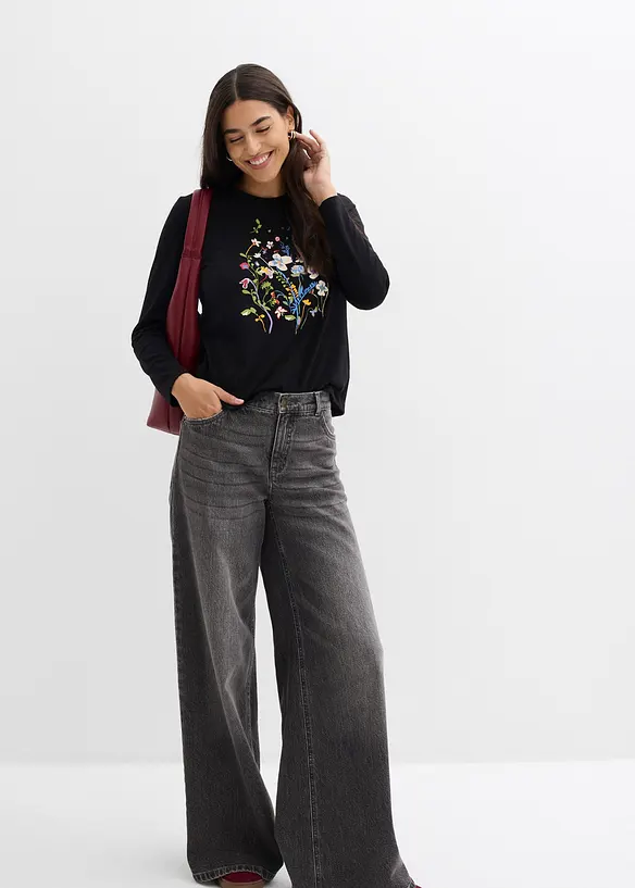 Maglia a maniche lunghe in puro cotone, bonprix