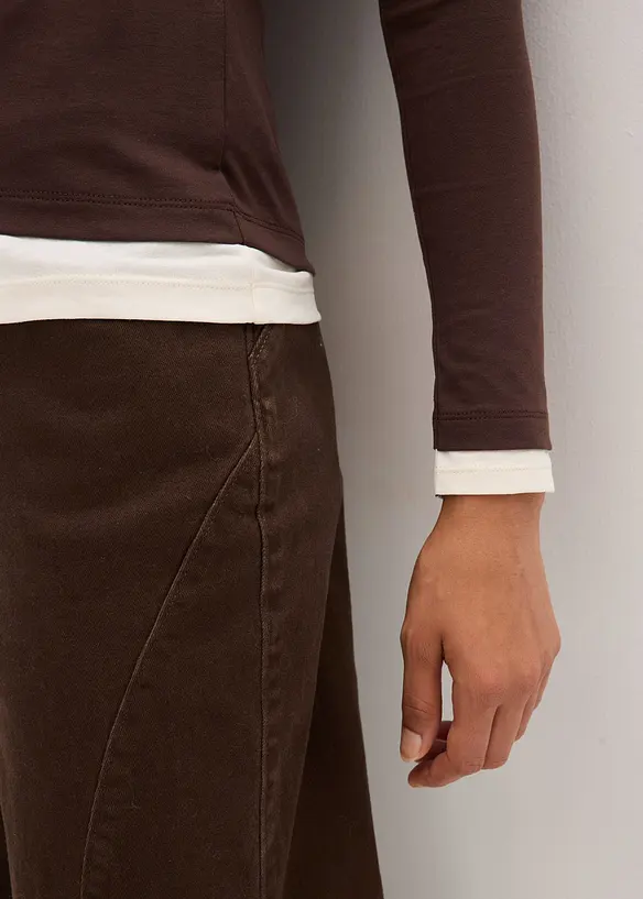 Maglia a maniche lunghe in misto cotone, bonprix