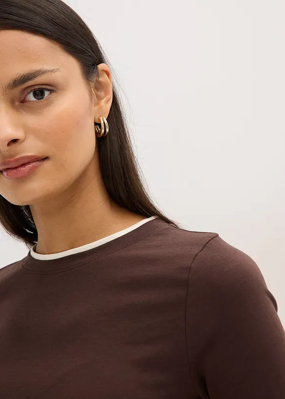 Maglia a maniche lunghe in misto cotone, bonprix