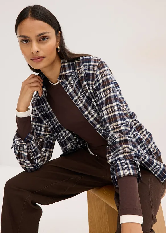 Maglia a maniche lunghe in misto cotone, bonprix