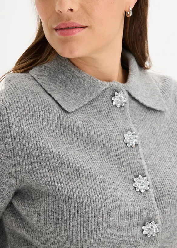 Maglione polo con percentuale di lana, bonprix