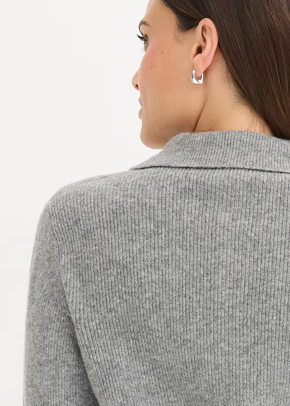 Maglione polo con percentuale di lana, bonprix