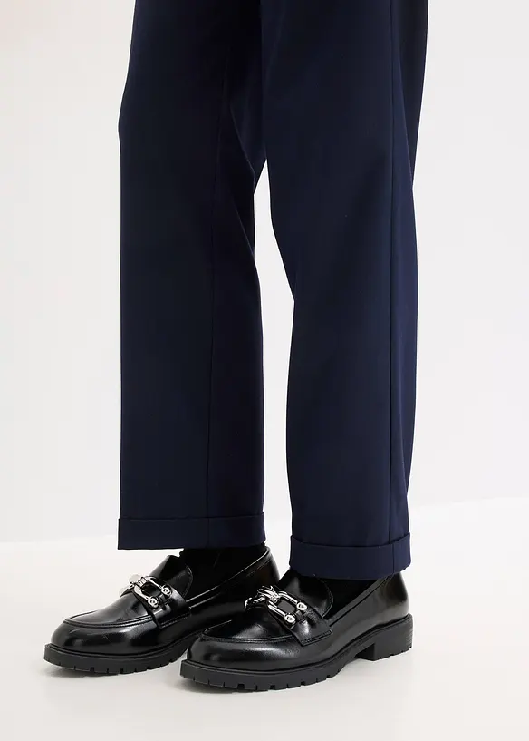 Pantaloni con elastico in vita e risvolto, bonprix