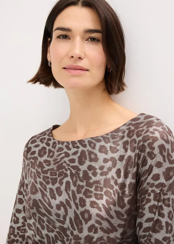 Maglia leopardata in fantasia lucida, bonprix