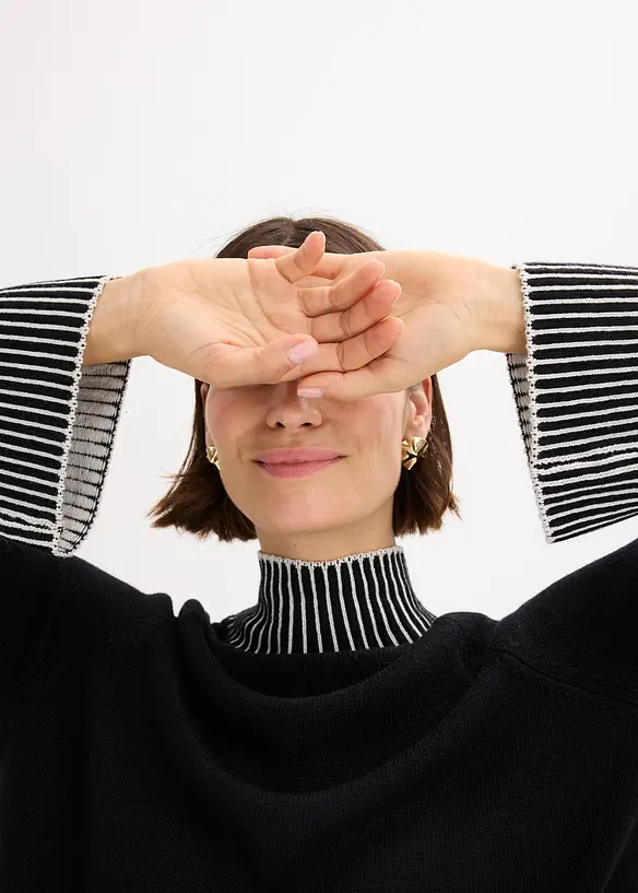 Maglione con collo dritto, bonprix