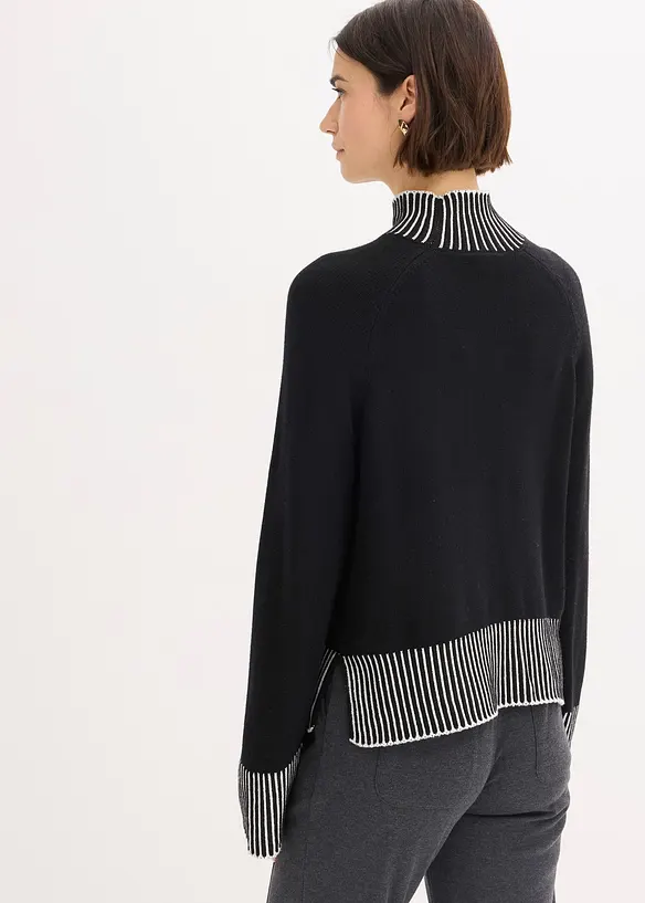 Maglione con collo dritto, bonprix