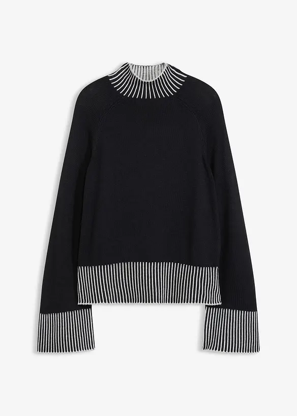 Maglione con collo dritto, bonprix