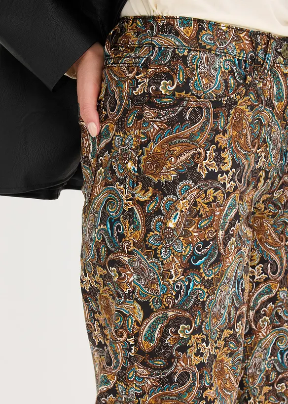 Pantaloni a gamba larga elasticizzati in misto cotone, bonprix