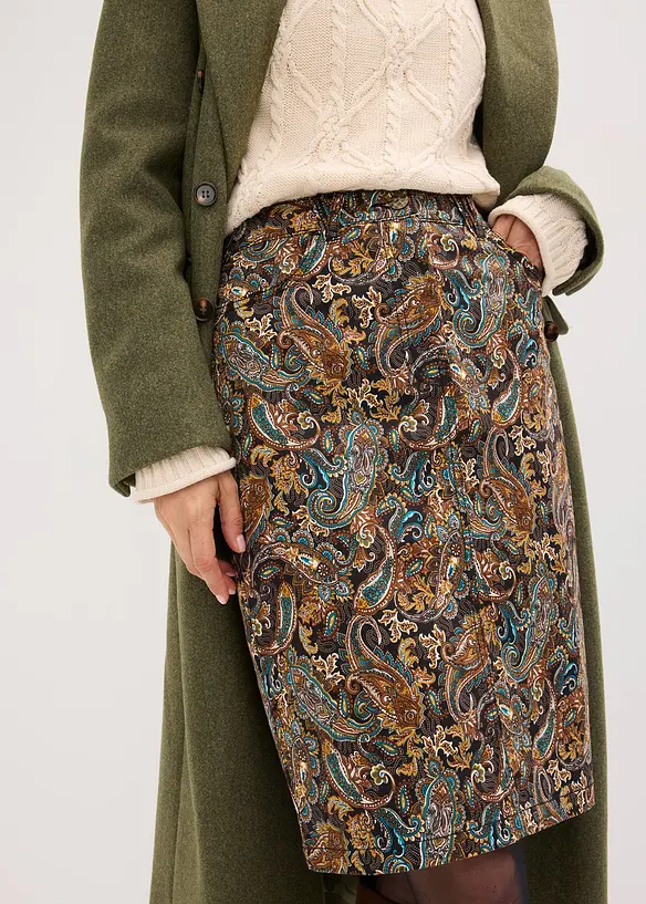 Gonna in misto cotone elasticizzato, bonprix