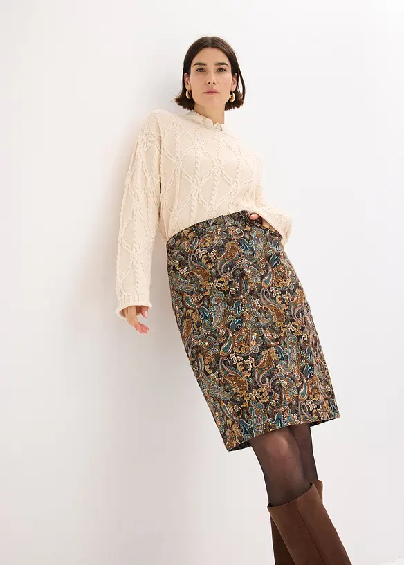 Gonna in misto cotone elasticizzato, bonprix