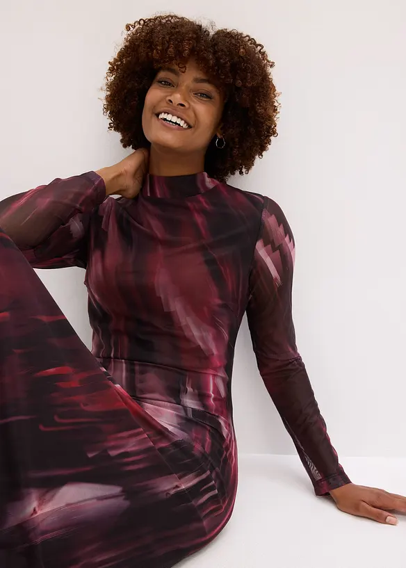 Abito midi in morbido mesh, bonprix