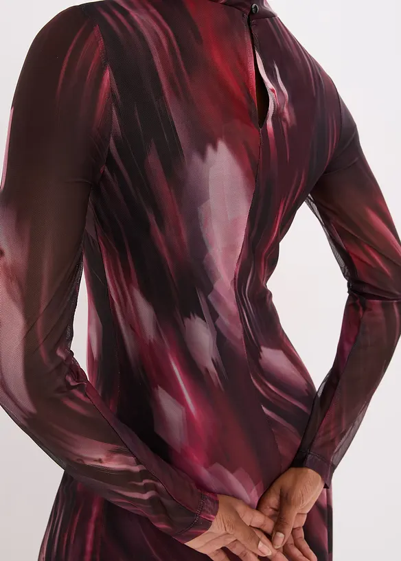 Abito midi in morbido mesh, bonprix