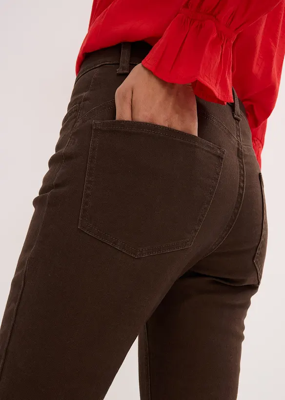 Pantaloni in twill di misto cotone elasticizzato, bonprix