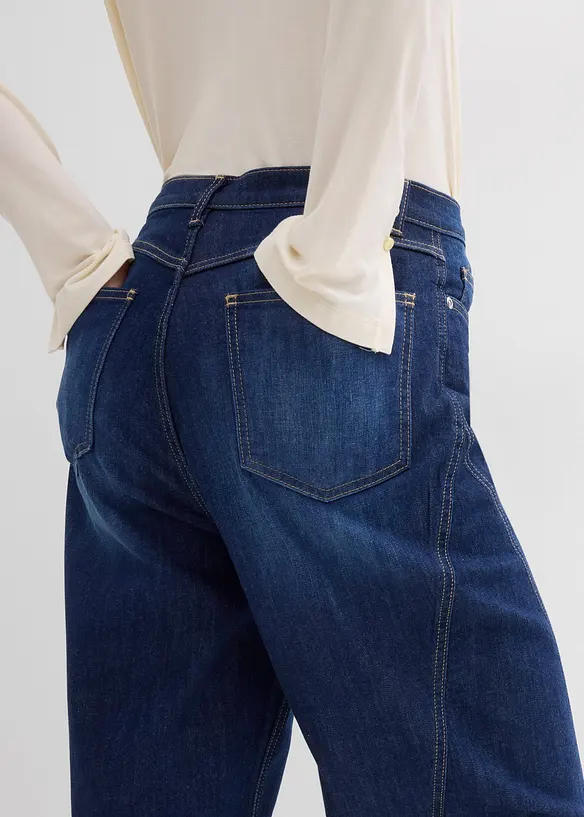 Jeans baggy, vita alta, bonprix