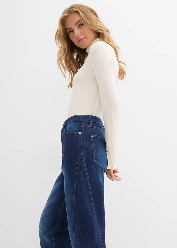Jeans baggy, vita alta, bonprix