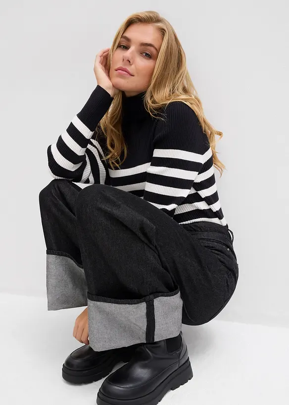 Jeans baggy, vita media, bonprix