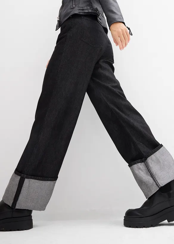 Jeans baggy, vita media, bonprix