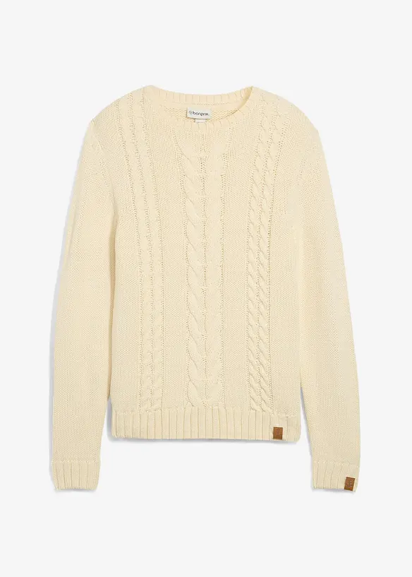 Maglione in filato grosso a trecce, bonprix