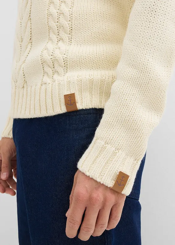 Maglione in filato grosso a trecce, bonprix