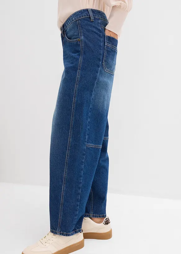 Jeans a palloncino, vita media, bonprix