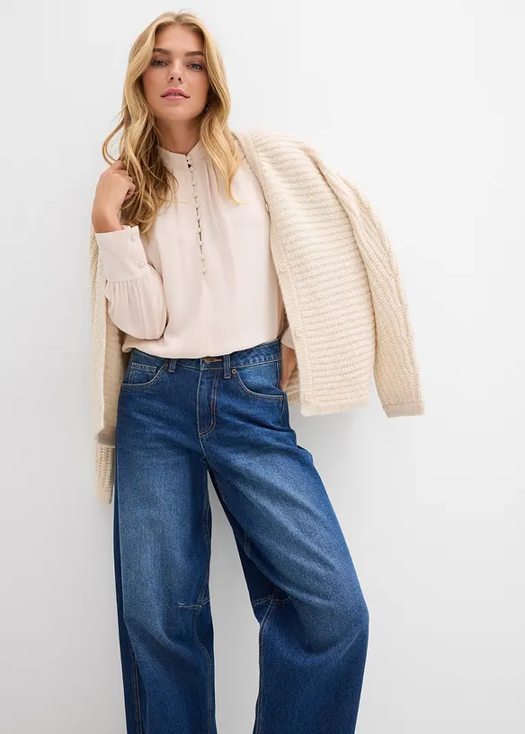 Jeans a palloncino, vita media, bonprix