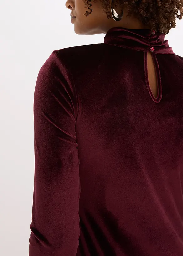 Abito midi in velluto morbido, bonprix