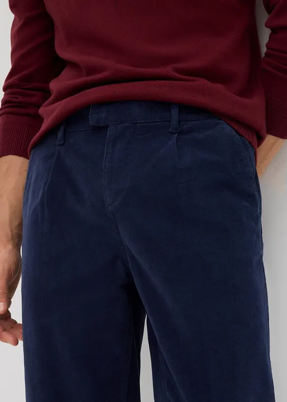 Pantaloni di velluto a coste regular fit con cotone biologico, tapered, bonprix