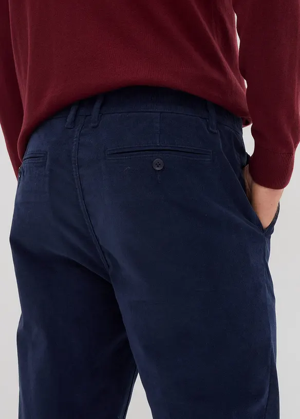 Pantaloni di velluto a coste regular fit con cotone biologico, tapered, bonprix