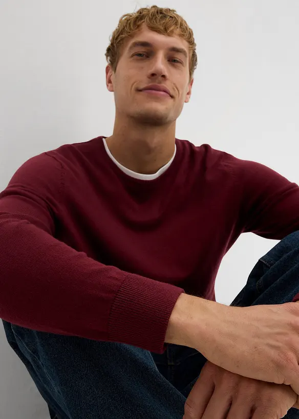 Maglione in filato fine con lana merino, bonprix
